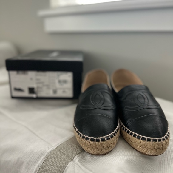 Chanel Espadrille Size 36 Black - Picture 1 of 8